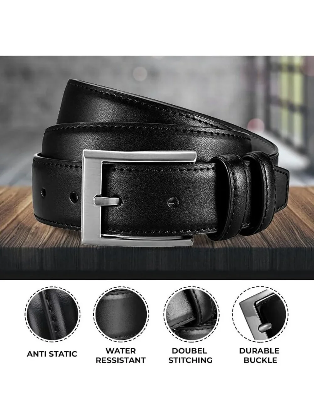 Genuine Leather Dress Belt for Men, Casual Style, Perfect Gift Boxed Accessory